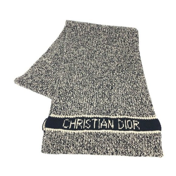 Dior  logo Scarf Wool / Cashmere Black/Beige - Picture 1 of 9